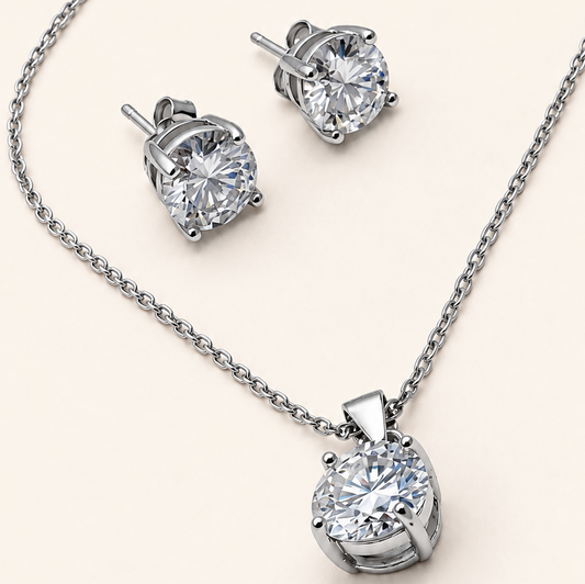 Conjunto de Moissanite Round 7.0mm
