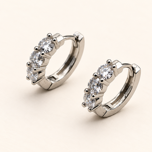 Argola Moissanite Round 3mm*6