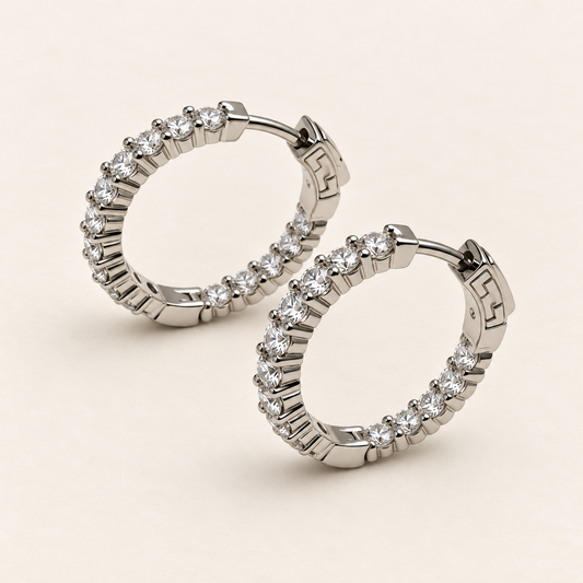 Argola com Moissanite Round 2.5mm*34