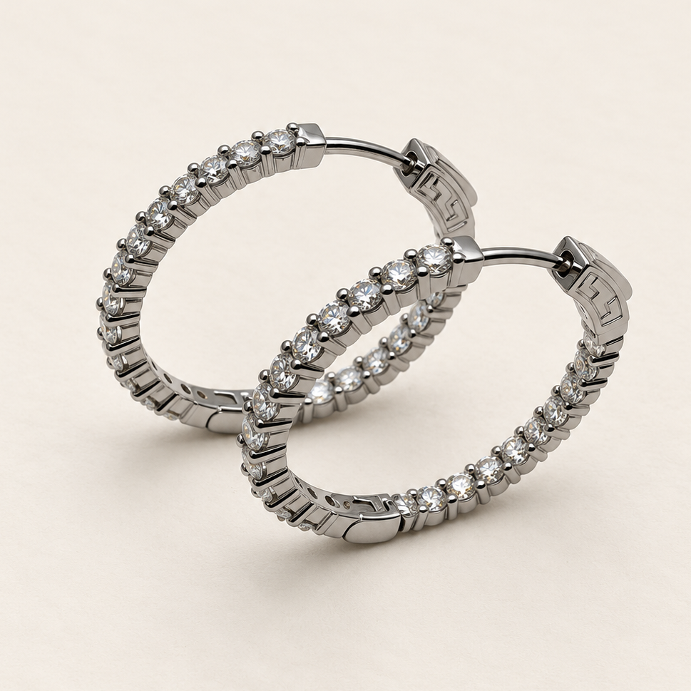 Argolas com Moissanite Round 2.5mm