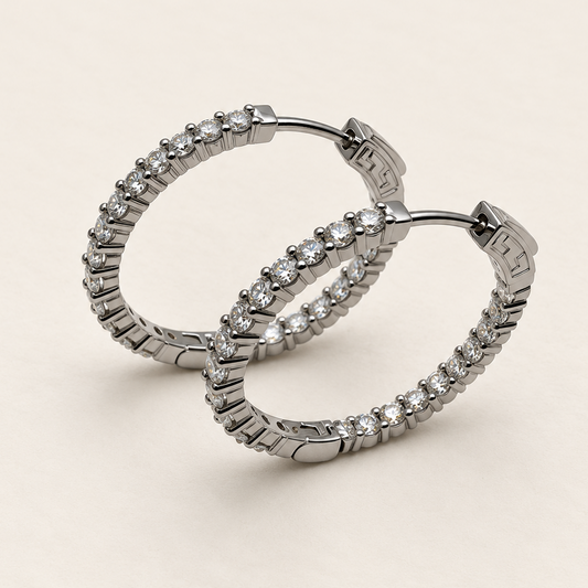Argolas com Moissanite Round 2.5mm
