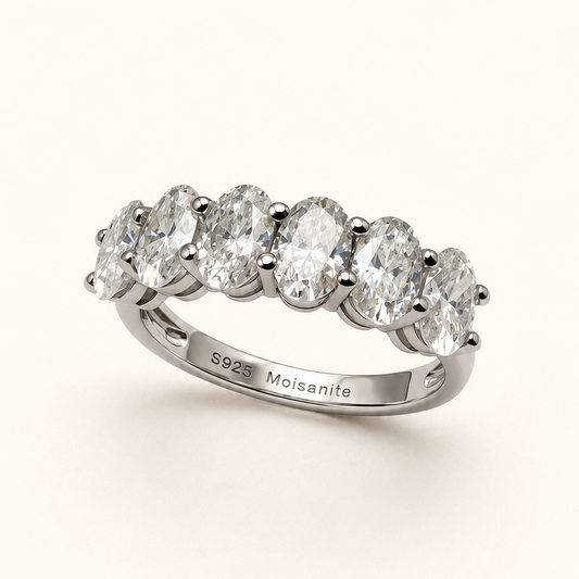 Anel Moissanite Oval 4x6mm