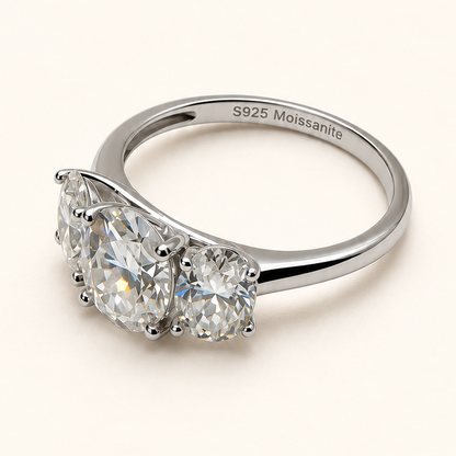 Anel Moissanite Oval 7x9mm