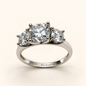 Anel Moissanite Princess 7x7mm