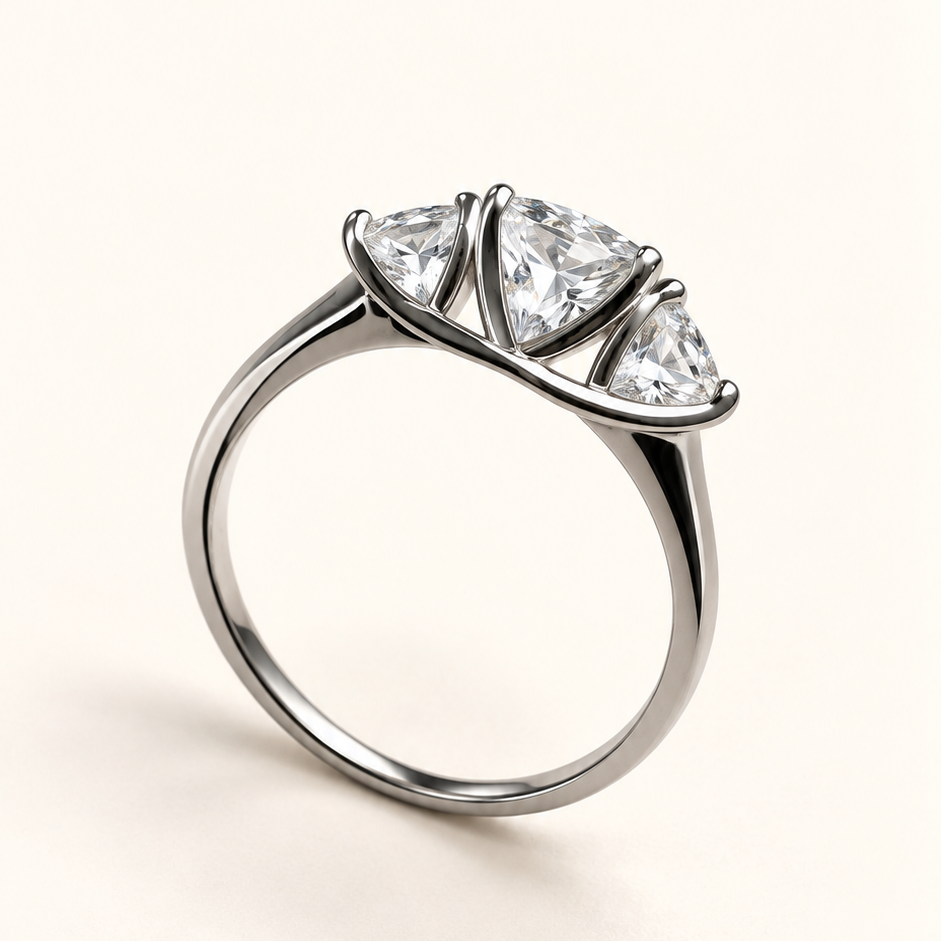 Anel Moissanite Princess 7x7mm