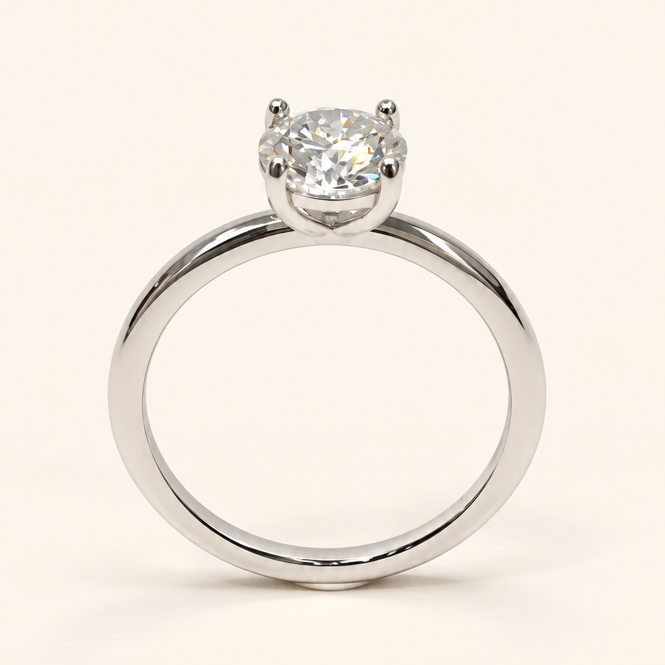 Anel Moissanite Round 6.5mm
