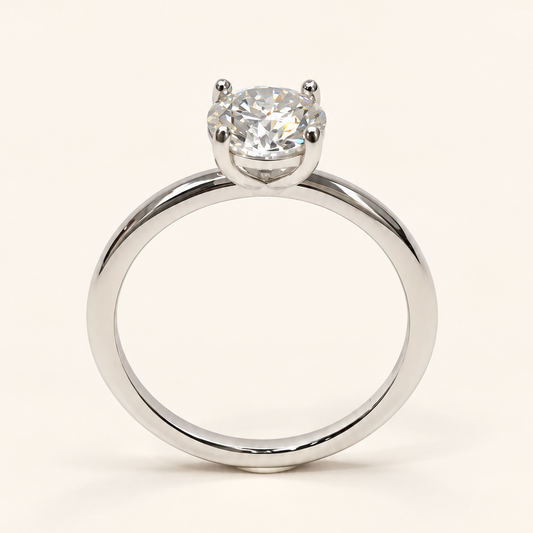Anel Moissanite Round 6.5mm