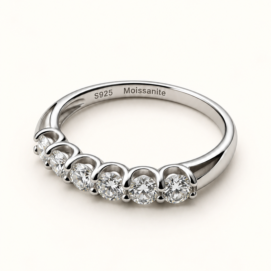 Anel Moissanite Round 3.00mm*6