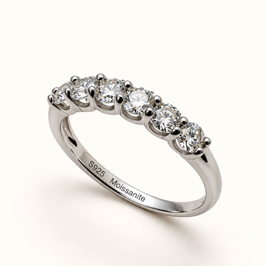 Anel Moissanite Round 3.00mm*6