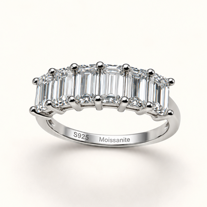 Anel Moissanite Emerald Cut 3x5mm*6