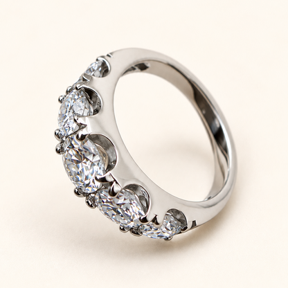 Anel Moissanite Round 7.00mm/6.00mm/5.00mm