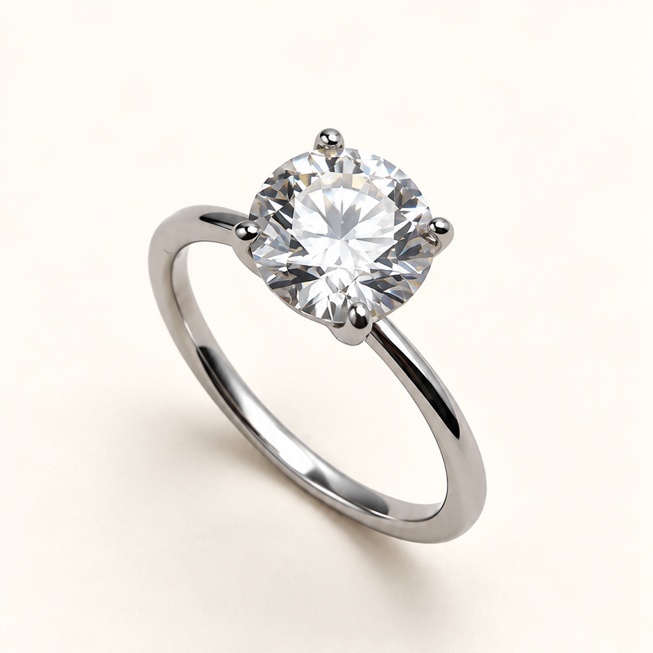 Anel Moissanite Round 9.0mm