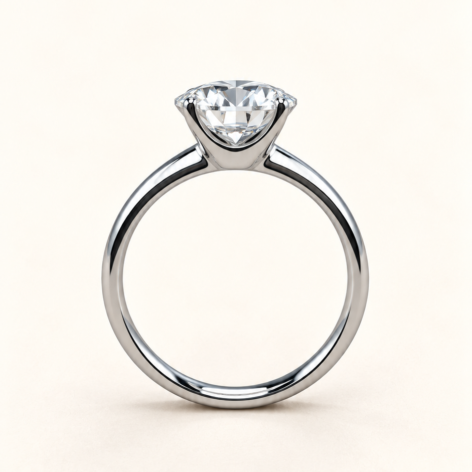 Anel Moissanite Round 9.0mm