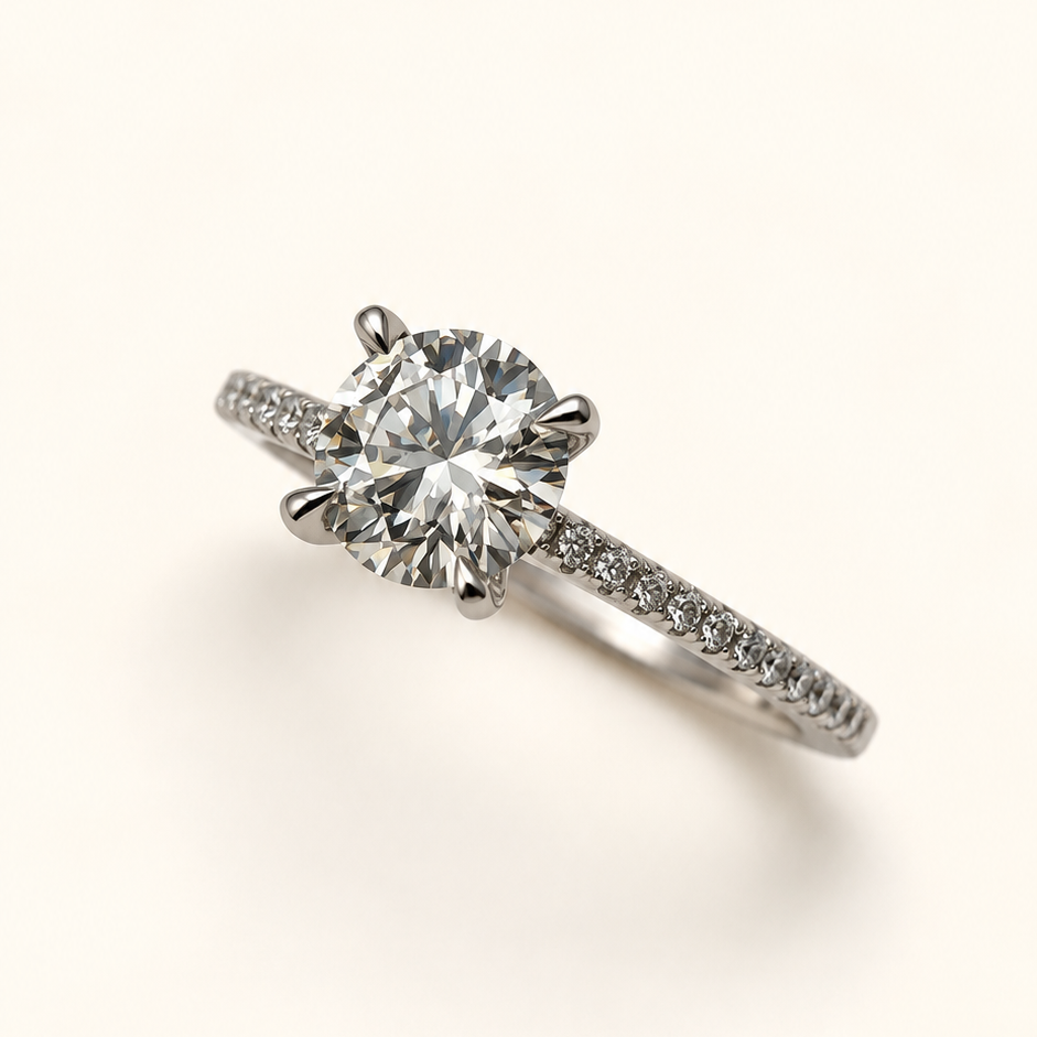 Anel Moissanite Round 1.0mm/6.0mm