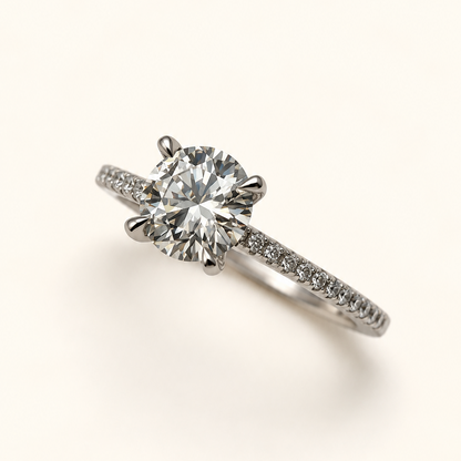 Anel Moissanite Round 1.0mm/6.0mm
