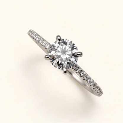 Anel Moissanite Round 1.0mm/6.0mm