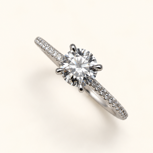 Anel Moissanite Round 1.0mm/6.0mm