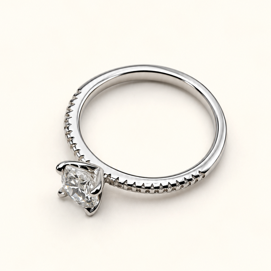 Anel Moissanite Round 1.0mm/6.0mm