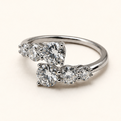 Anel Moissanite Round 4.00mm/3.00mm/5.00mm