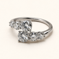 Anel Moissanite Round 4.00mm/3.00mm/5.00mm