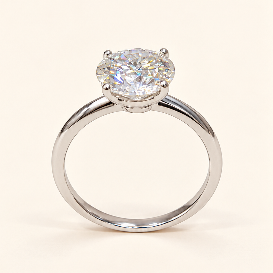 Anel Moissanite Round 10.0mm