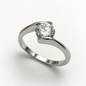 Anel Moissanite Round 6.5mm