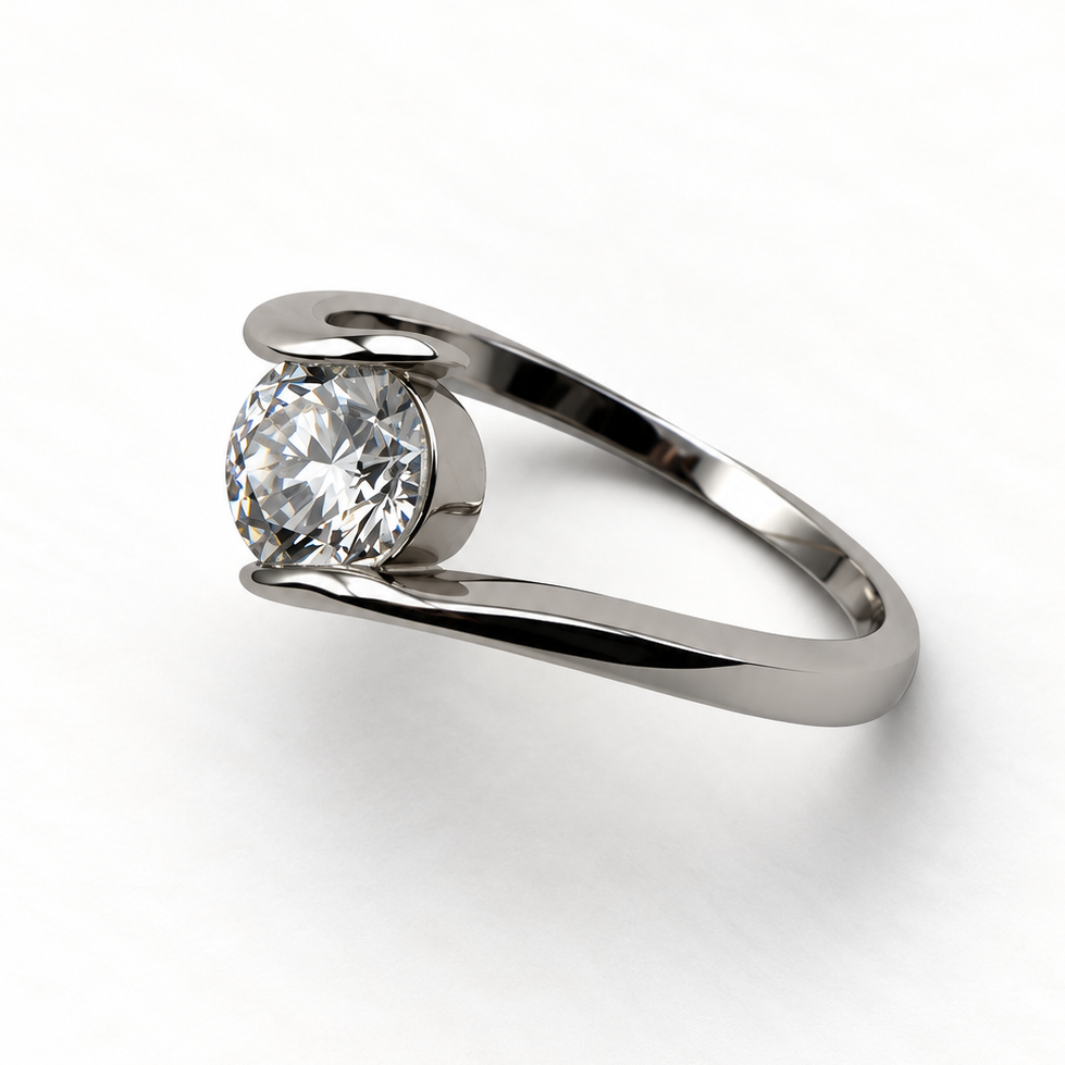 Anel Moissanite Round 6.5mm