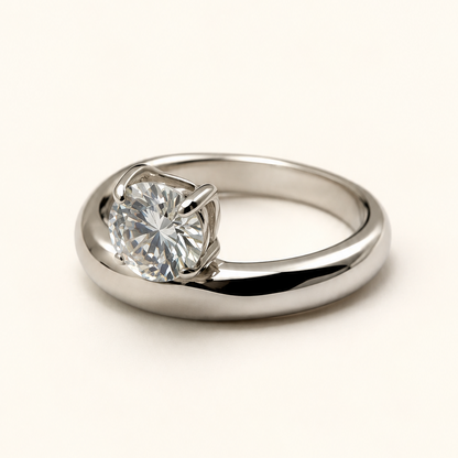 Anel Moissanite Round 6.0mm