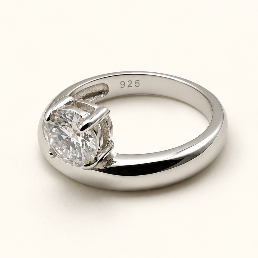 Anel Moissanite Round 6.0mm