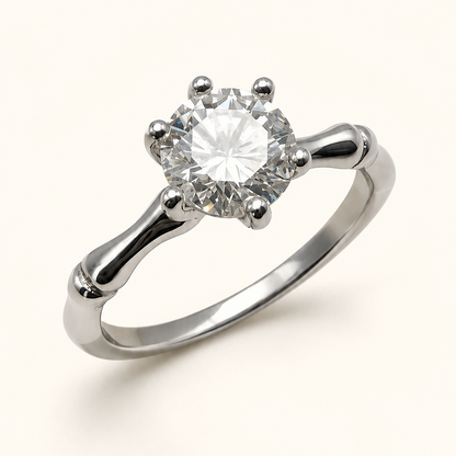 Anel Moissanite Round 6.0mm