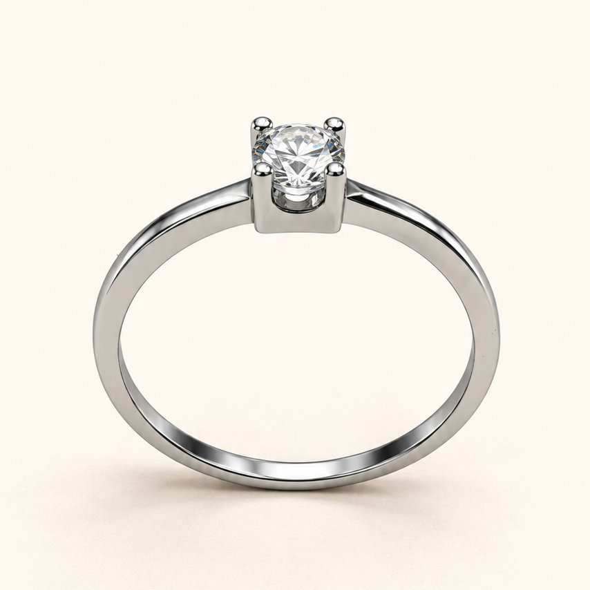 Anel Moissanite Round 4.0mm
