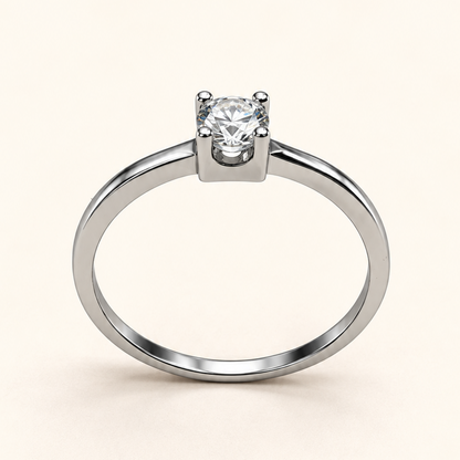 Anel Moissanite Round 4.0mm