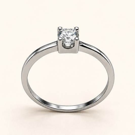 Anel Moissanite Round 4.0mm