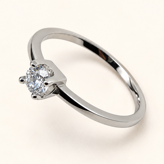 Anel Moissanite Round 4.0mm