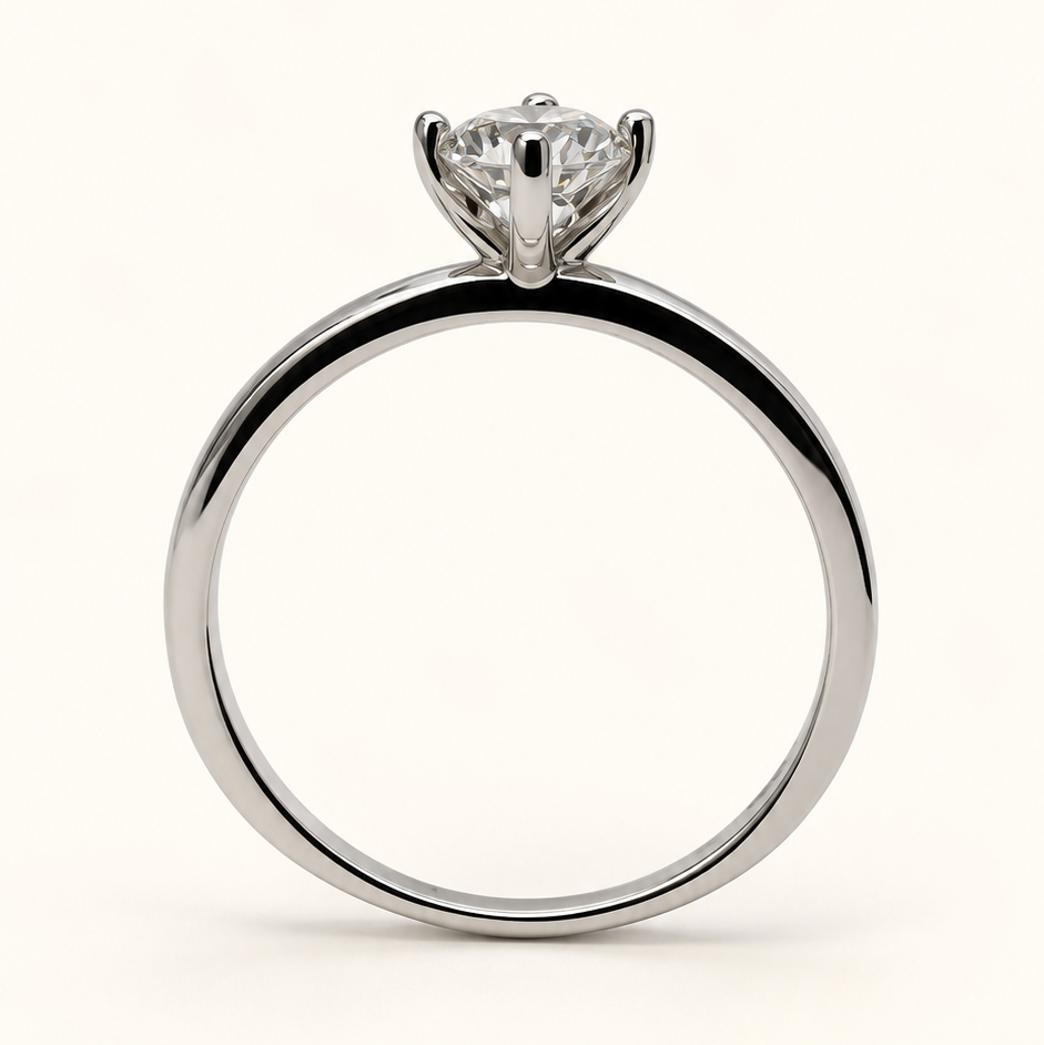 Anel Moissanite Round 5.0mm
