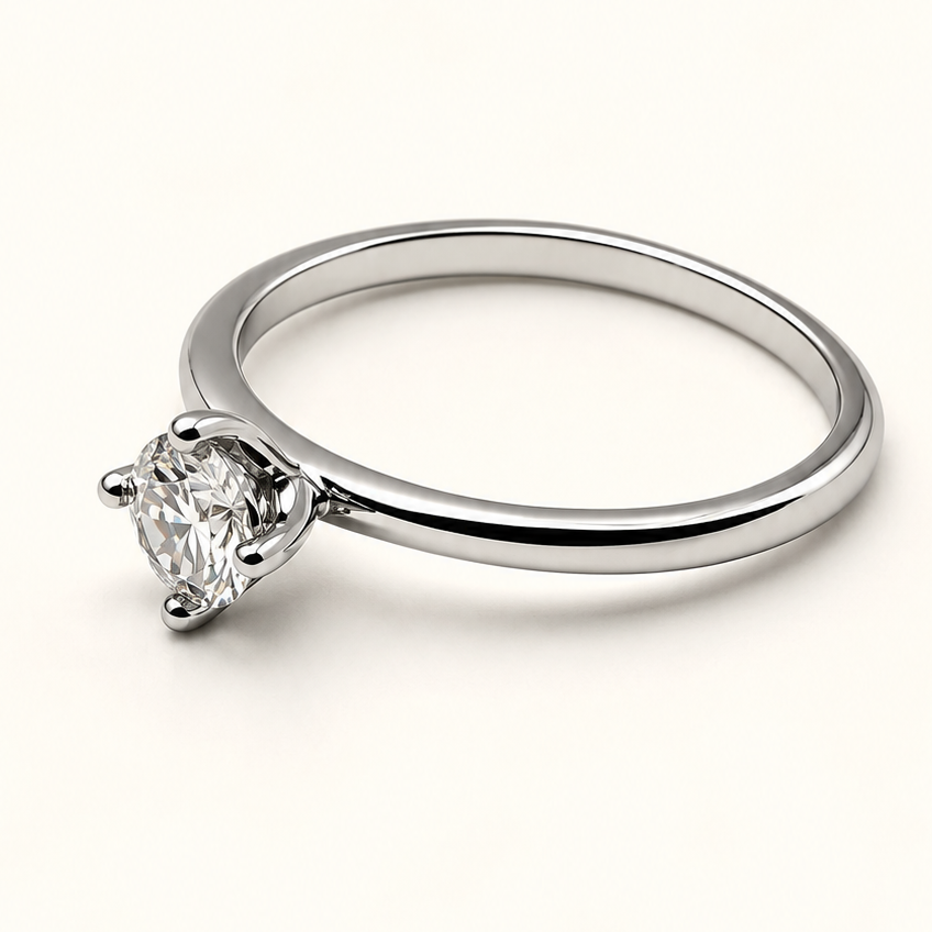 Anel Moissanite Round 5.0mm