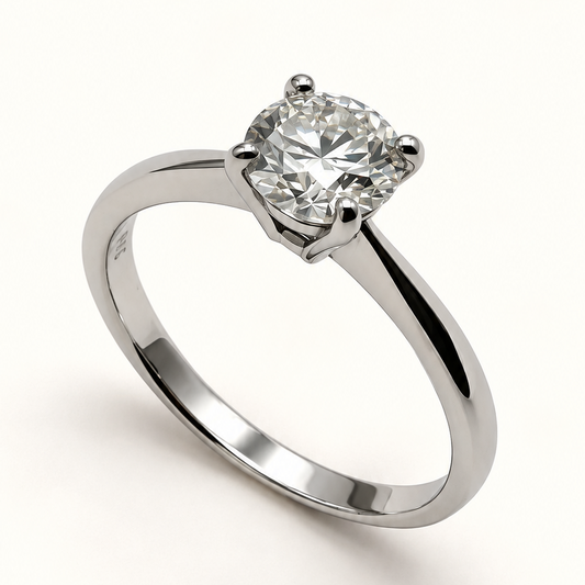 Anel Moissanite Round 6.5mm