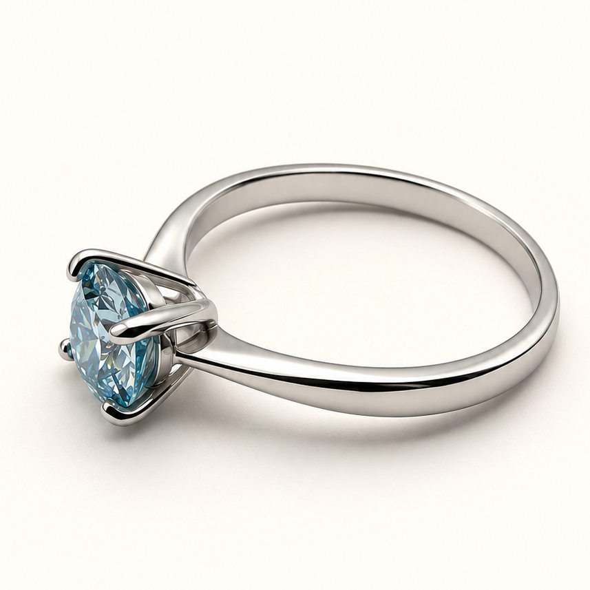Anel Moissanite Round 6.5mm