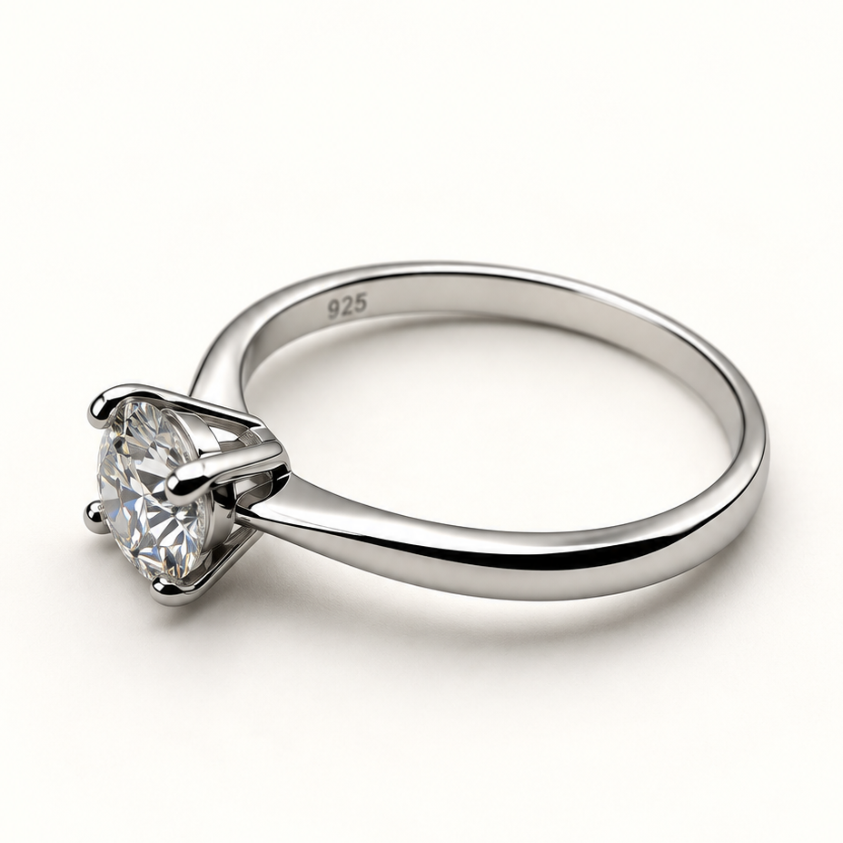 Anel Moissanite Round 6.5mm