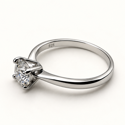 Anel Moissanite Round 6.5mm