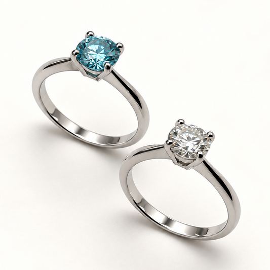 Anel Moissanite Round 6.5mm