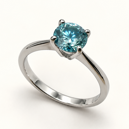 Anel Moissanite Round 6.5mm