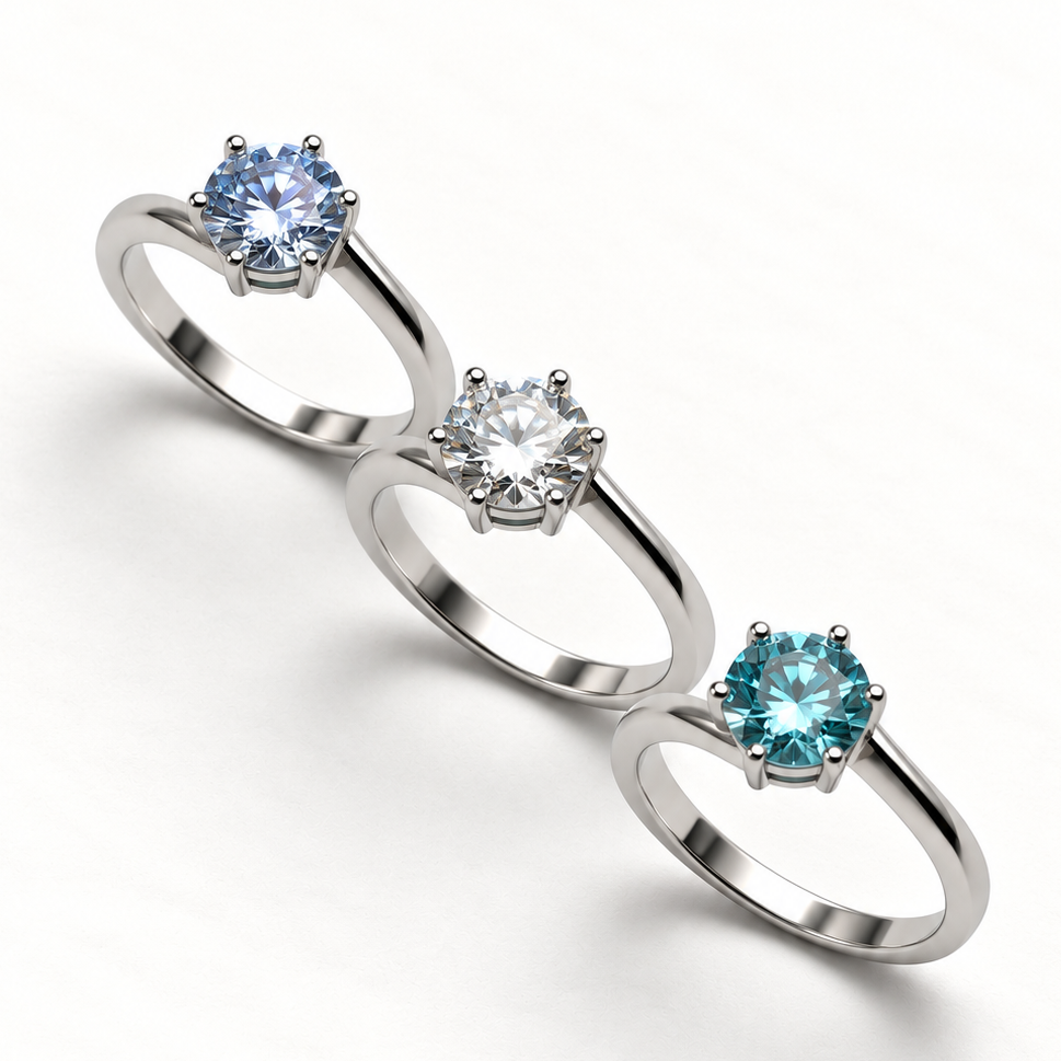 Anel Moissanite Round 6.5m