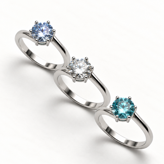 Anel Moissanite Round 6.5m