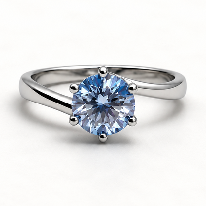Anel Moissanite Round 6.5m