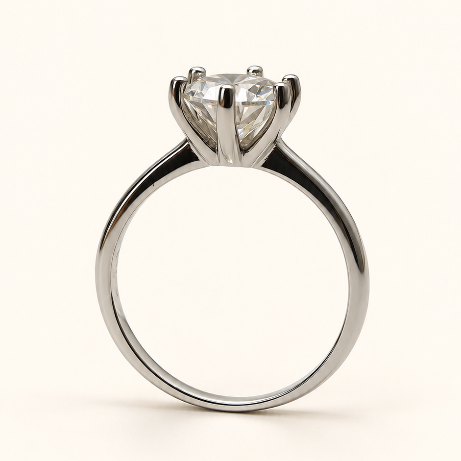 Anel Moissanite Round 8.0mm