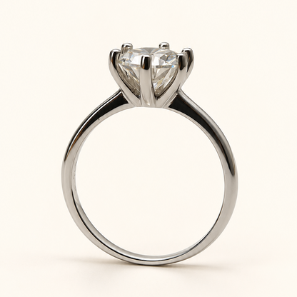Anel Moissanite Round 8.0mm