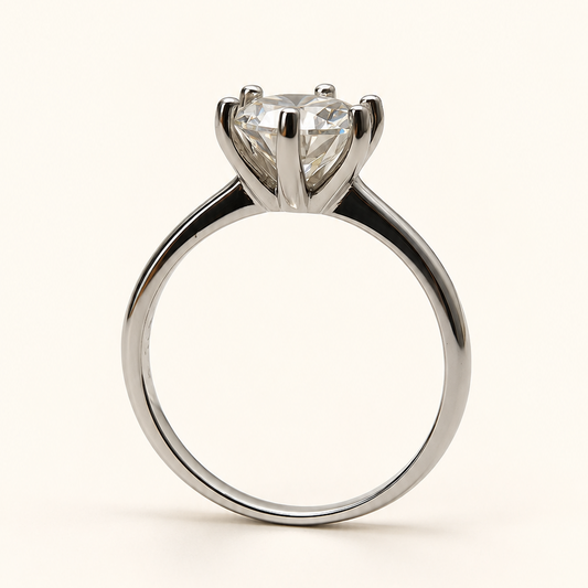Anel Moissanite Round 8.0mm