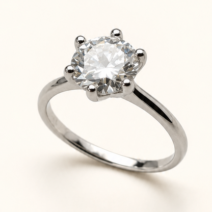Anel Moissanite Round 8.0mm