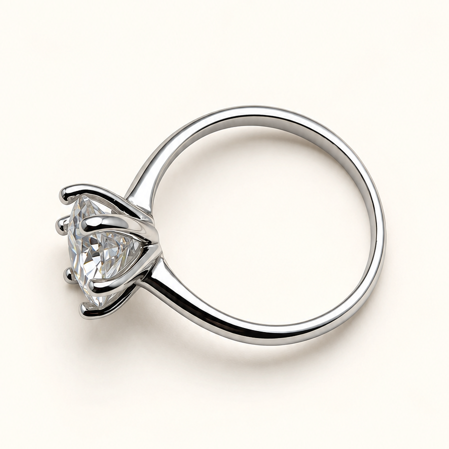 Anel Moissanite Round 8.0mm